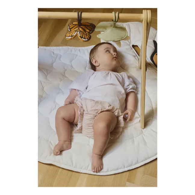 Early learning mat with 3 hanging toys Swans | White