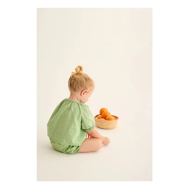 Blusa de rayas Amapola | Verde Prado