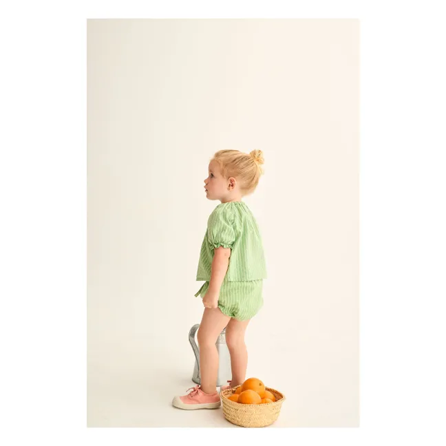 Blouse Amapola Rayée | Vert prairie