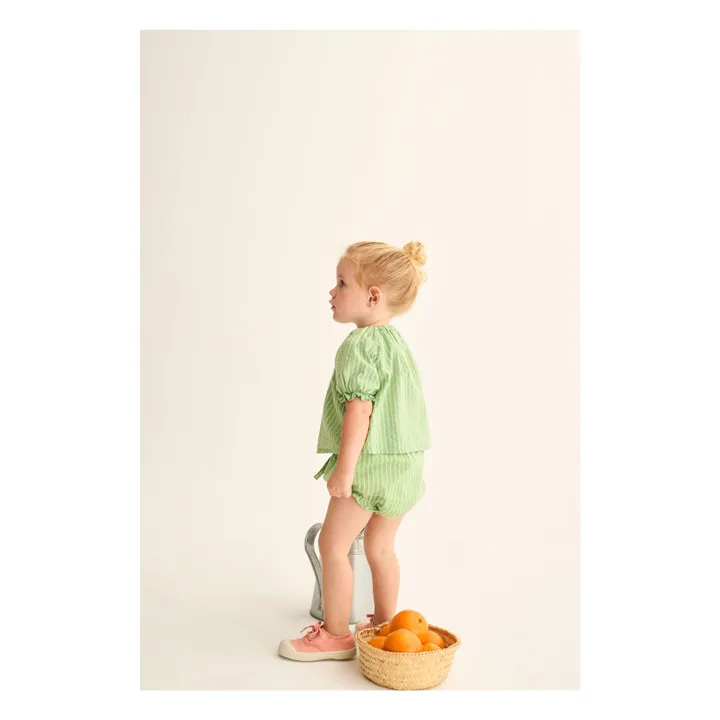 Blusa de rayas Amapola | Verde Prado- Imagen del producto n°5