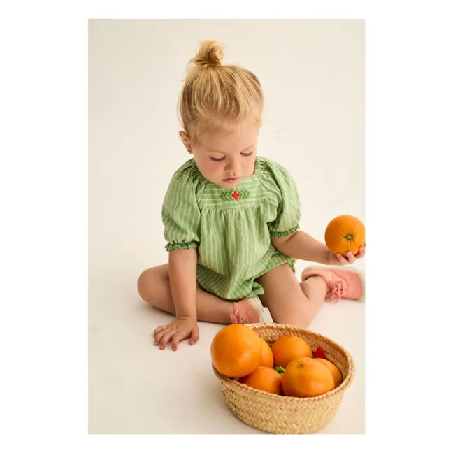 Blouse Amapola Rayée | Vert prairie