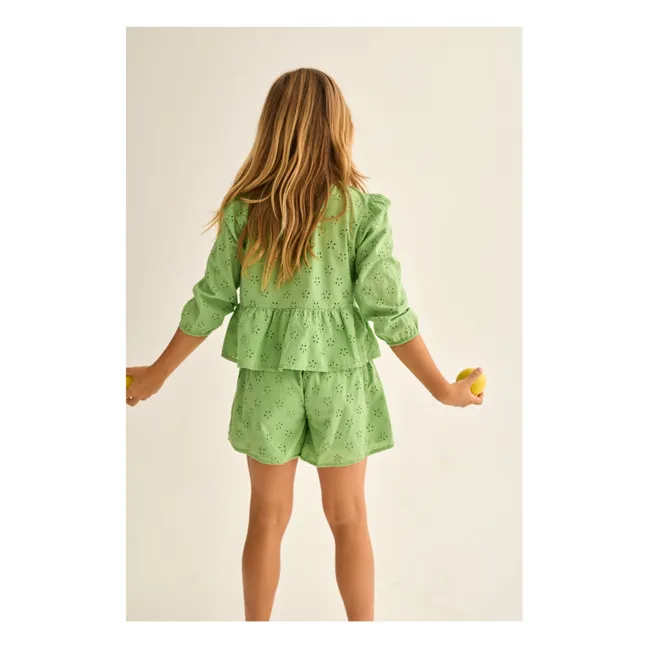 Alma Embroidered Blouse | Meadow Green