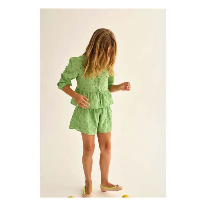 Blusa bordada Alma | Verde Prado- Imagen del producto n°1