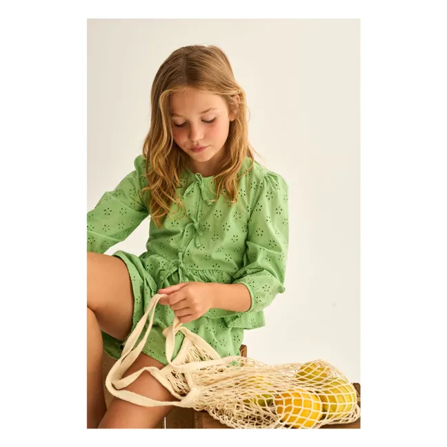 Blusa bordada Alma | Verde Prado