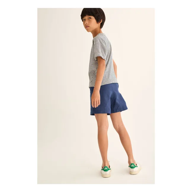 T-shirt Alan Rayé | Bleu marine