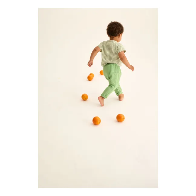 T-shirt Alan Rayé Bébé | Vert prairie