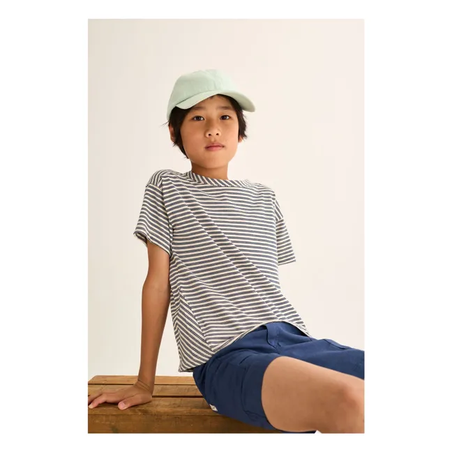 T-shirt Alan Rayé | Bleu marine