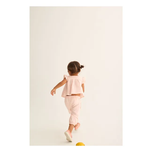 Top de lino Vivi | Rosa empolvado