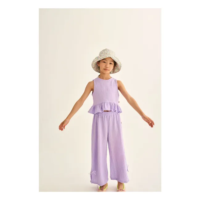 Pantalón de gasa de algodón morado | Lavanda