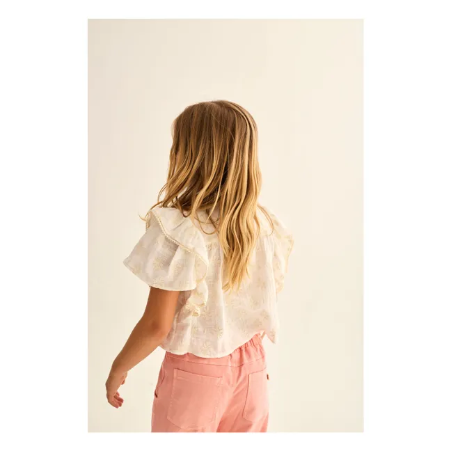 Blusa de algodón orgánico Tansy | Marfil