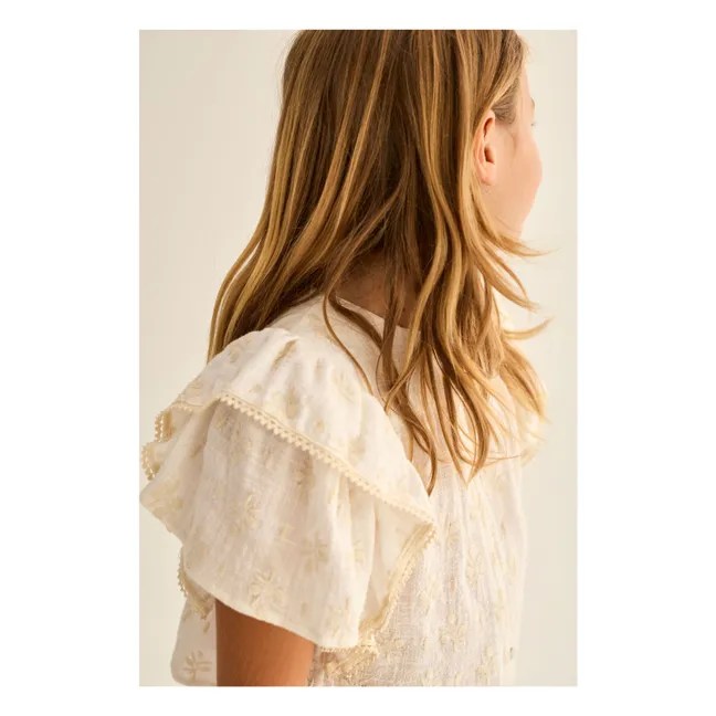 Blusa de algodón orgánico Tansy | Marfil