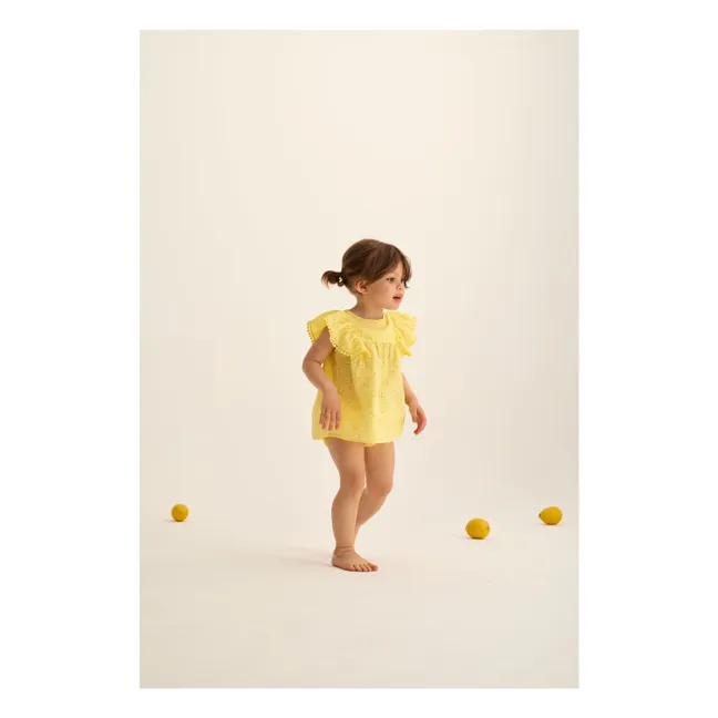 Vestido bordado Sohpia | Amarillo