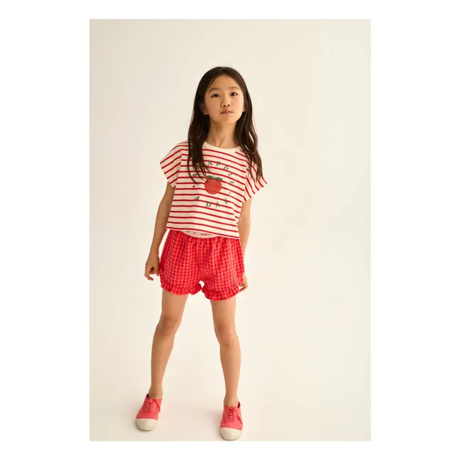 T-shirt Selva Rayé Coton Bio | Rouge