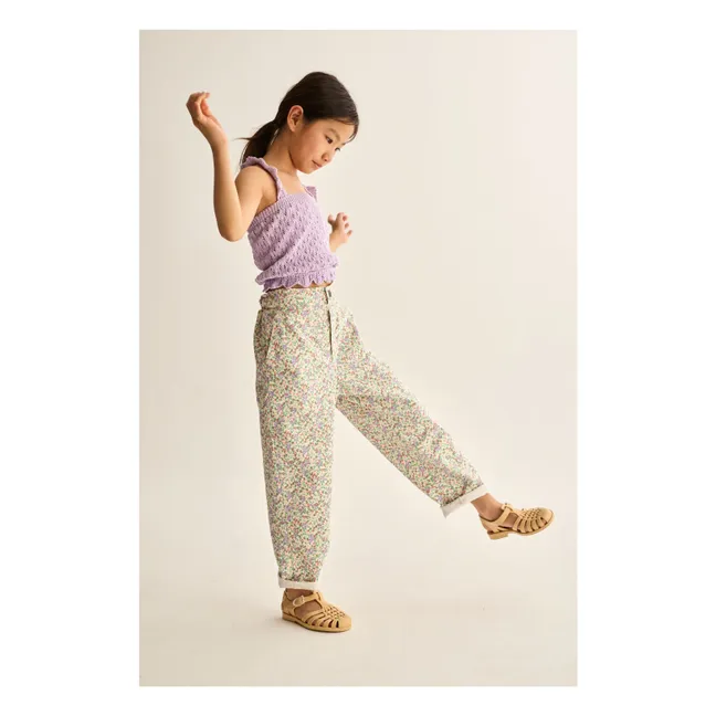 Pantalon Paola Fleuri | Ecru