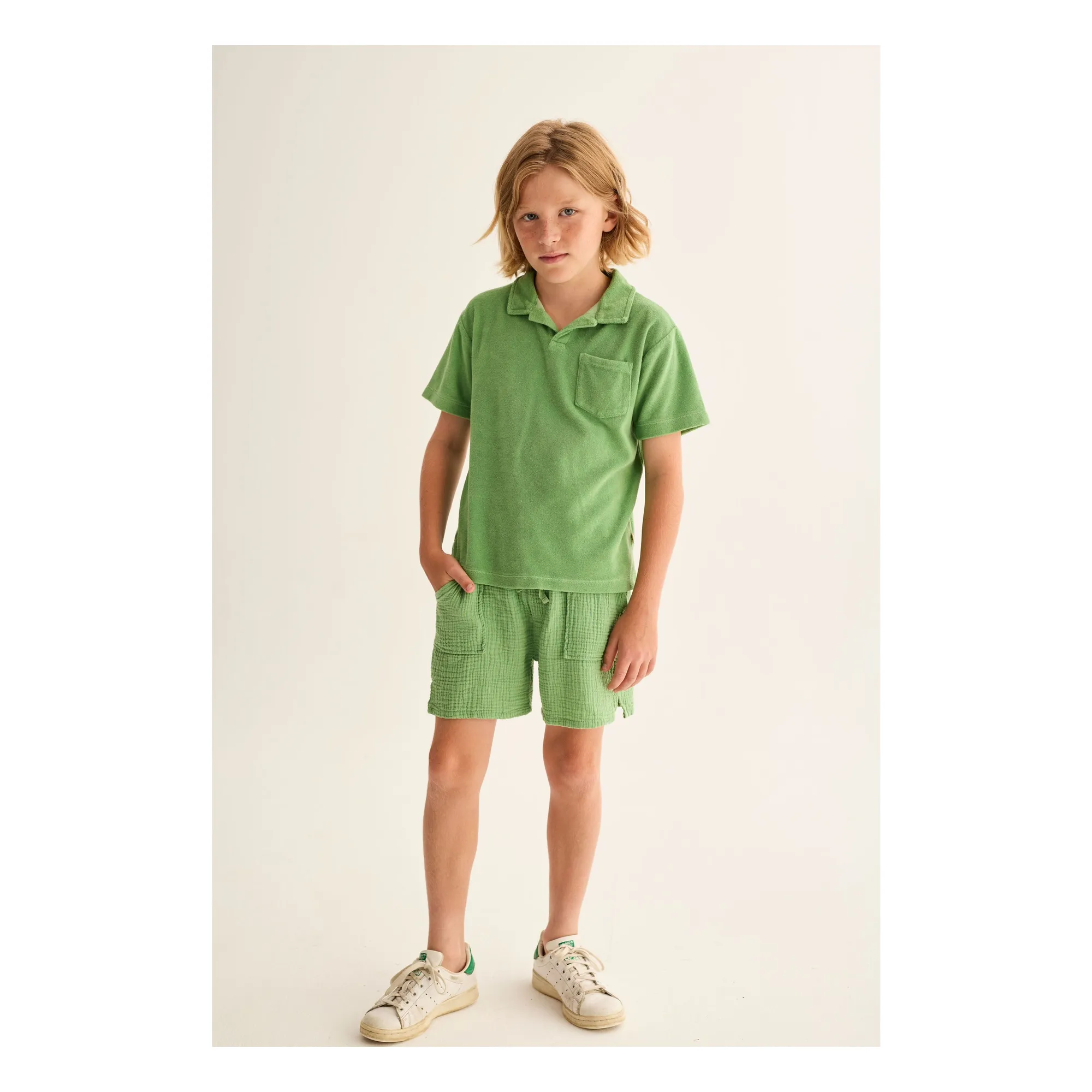 Polo Mael Eponge | Vert prairie- Image produit n°1