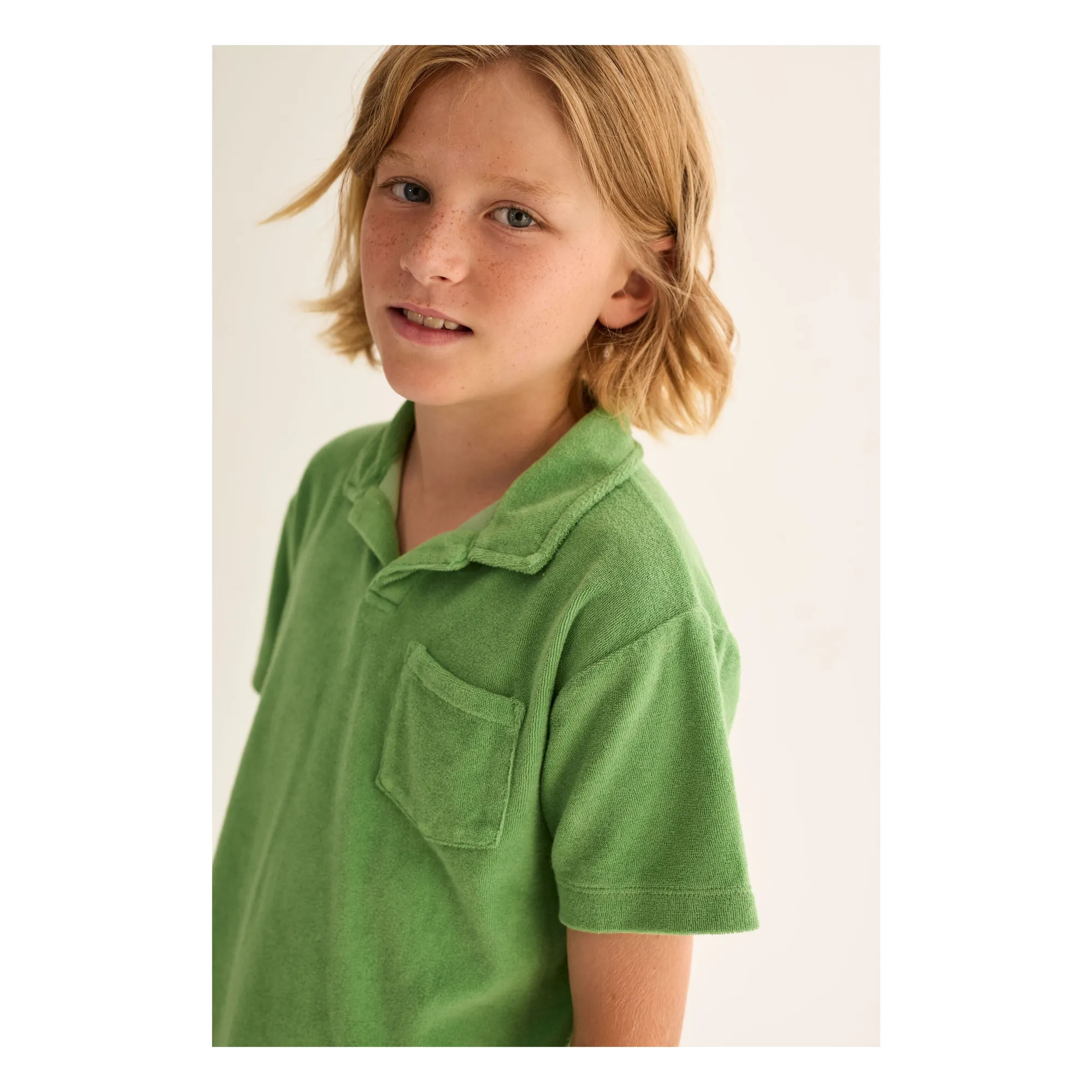 Polo Mael Eponge | Vert prairie- Image produit n°2