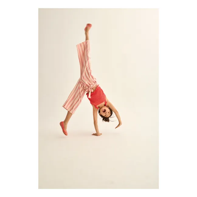 Camiseta de tirantes Lily Pointelle Fibras recicladas | Rojo