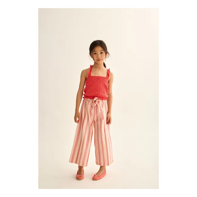 Camiseta de tirantes Lily Pointelle Fibras recicladas | Rojo