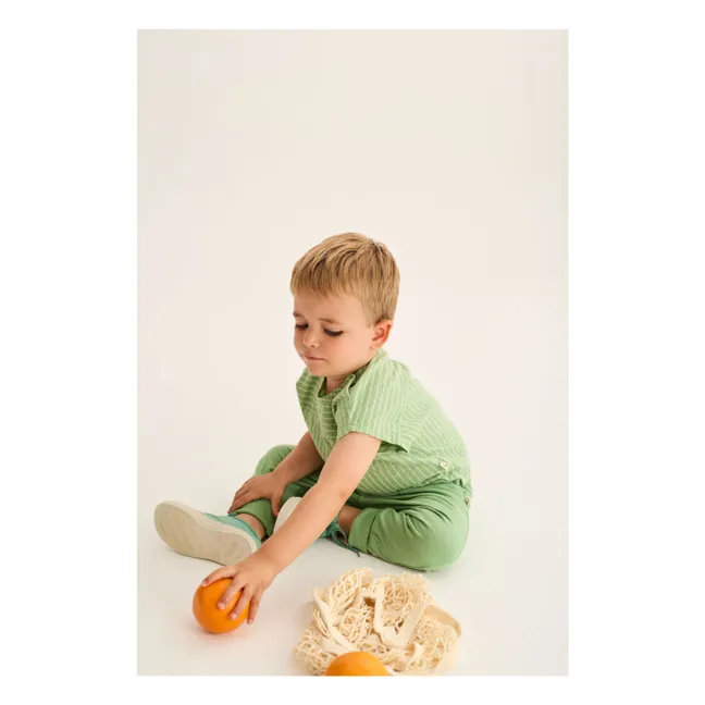 T-shirt Land Rayé | Vert prairie