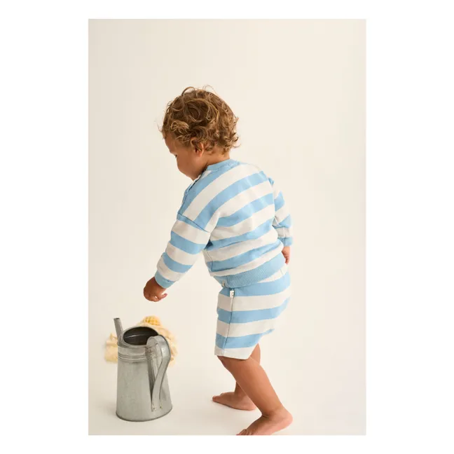 Sweat Kelly Rayé Citron | Bleu ciel