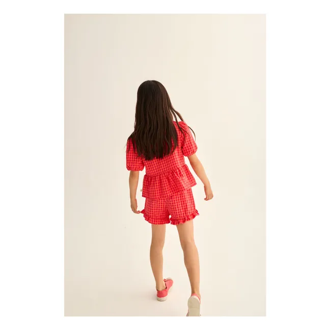 Blouse Joy Carreaux Fibres Recyclées | Rouge