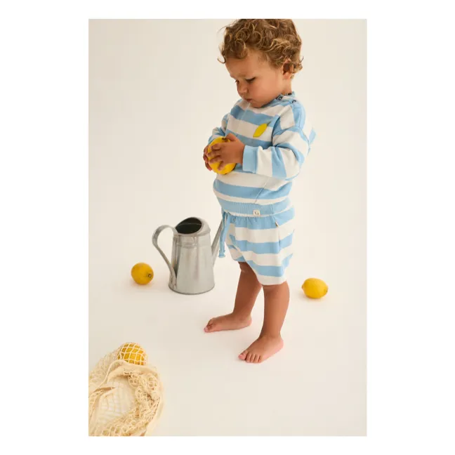 Sudadera polar Kelly Stripe | Azul Cielo