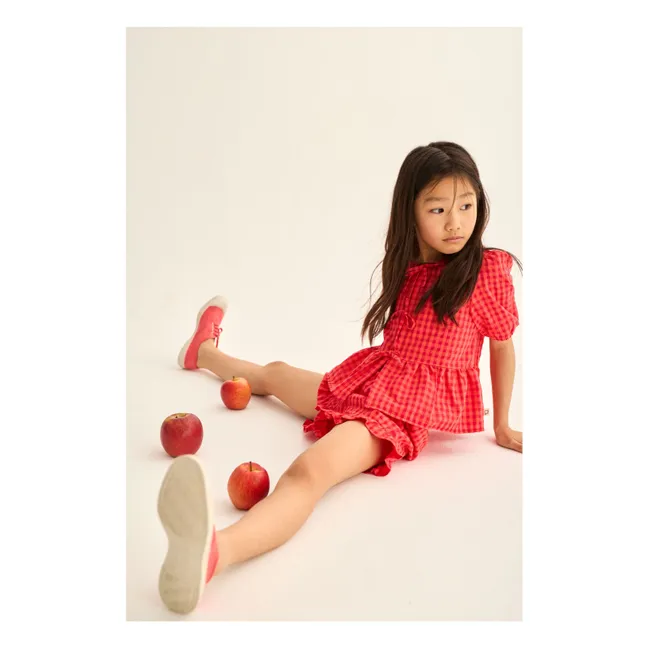 Blouse Joy Carreaux Fibres Recyclées | Rouge