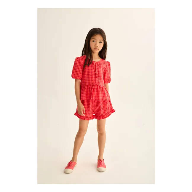 Blouse Joy Carreaux Fibres Recyclées | Rouge