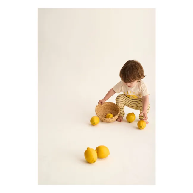 Malla de rizo a rayas Jasper | Amarillo