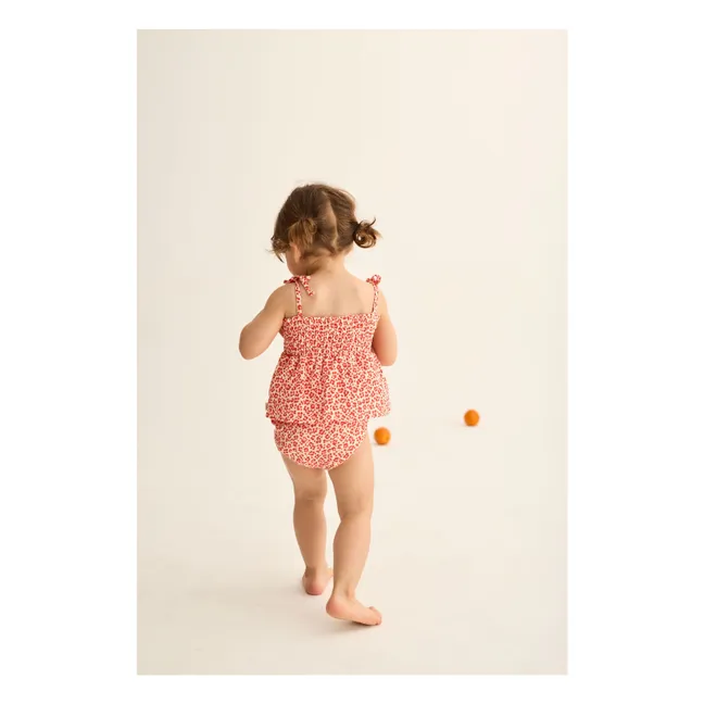 Granny Leopard romper | Red