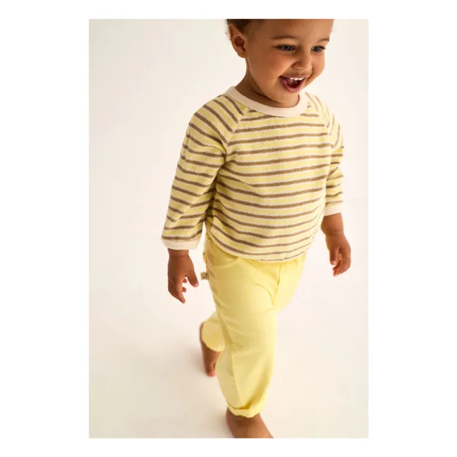 Fenix Striped Terry T-Shirt | Yellow