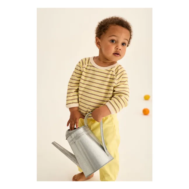 Fenix Striped Terry T-Shirt | Yellow