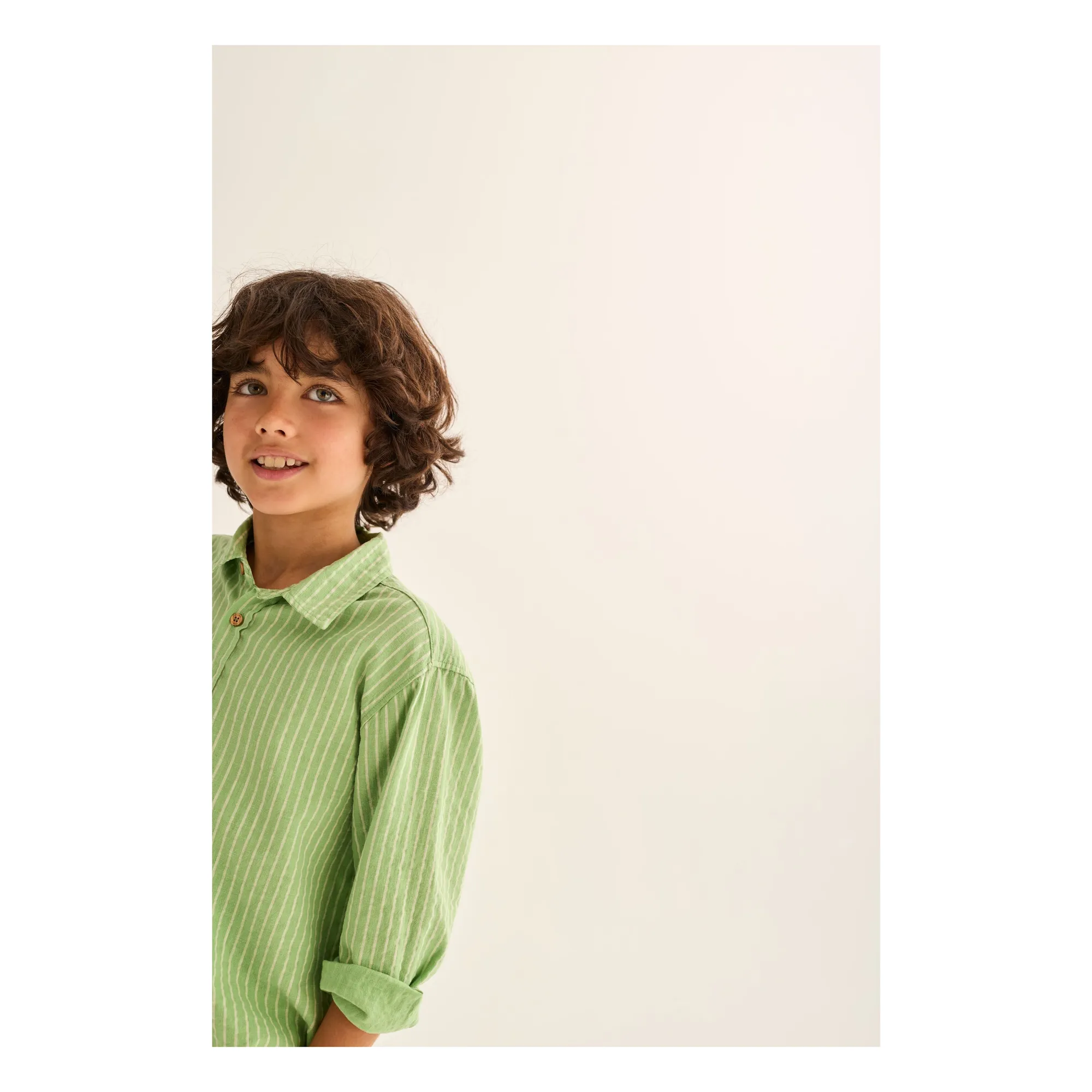 Chemise Eric Rayée | Vert prairie- Image produit n°2