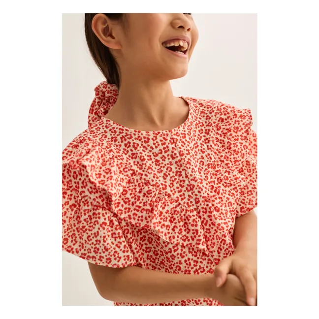 Blusa Dunal Leopardo | Rojo