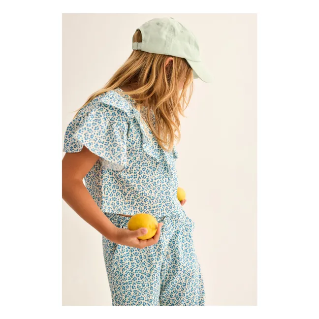 Blusa Dunal Leopardo | Azul Turquesa