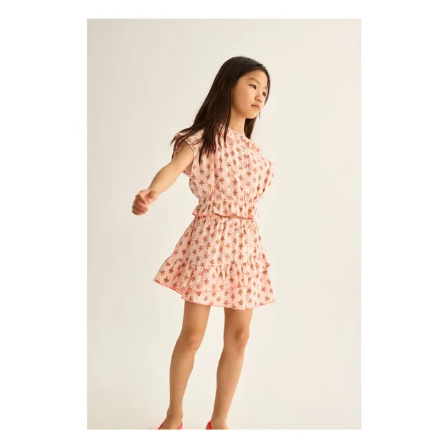 Blouse Dara Fleurie Coton Bio | Rose poudré