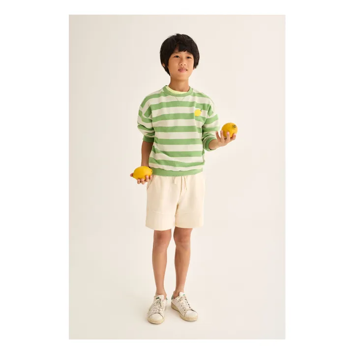 Sweat Dan Rayé Citron | Vert prairie- Image produit n°1