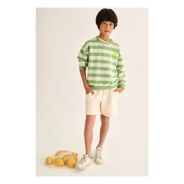 Sweat Dan Rayé Citron | Vert prairie- Image produit n°2