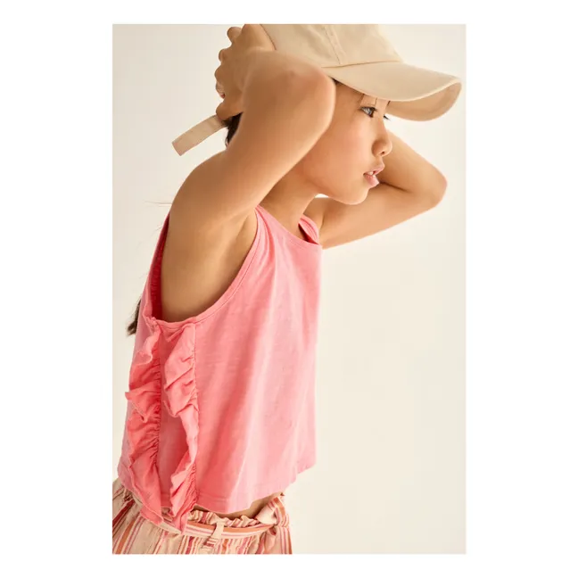 Camiseta de tirantes Daisy Ruffle | Rosa Bombón