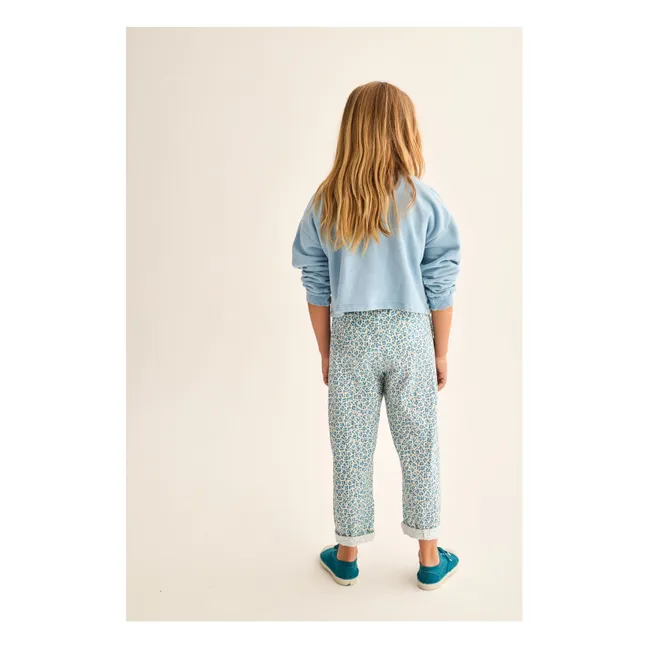 Pantalon Bella Léopard | Bleu turquoise