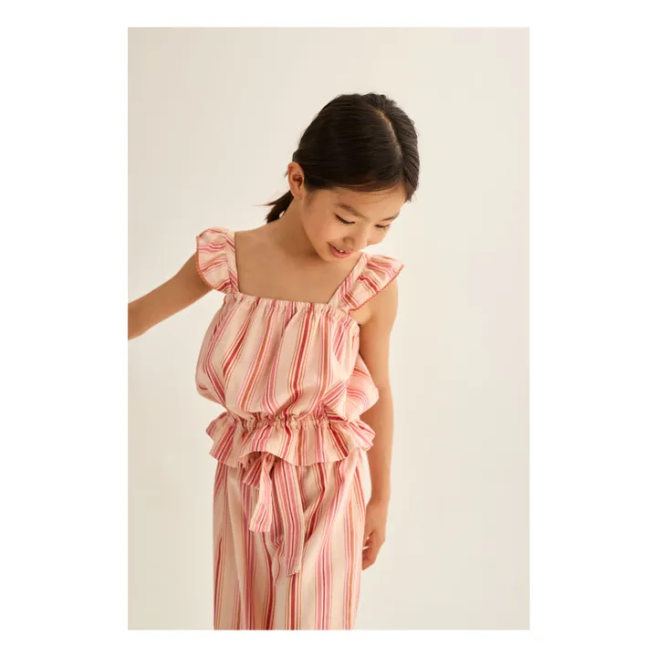 Top de rayas Ava Algodón orgánico | Rosa- Imagen del producto n°2
