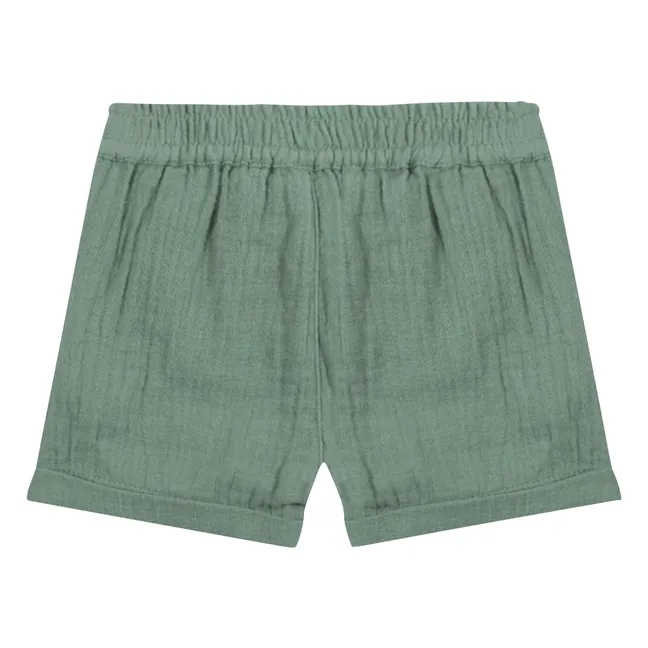 Short Boutons Gaze de Coton | Khaki