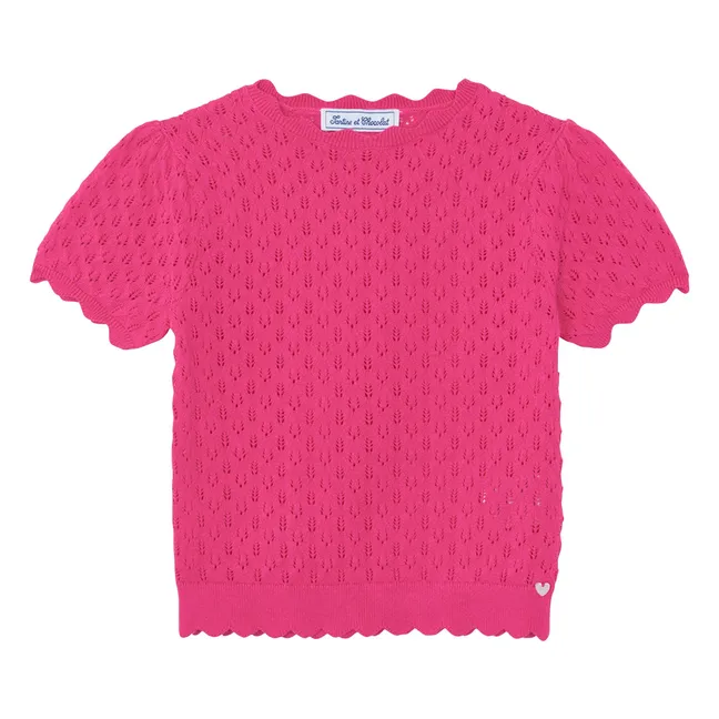 T-shirt Feston Maille | Rose