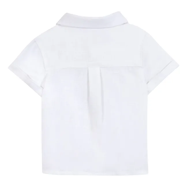 Camisa de lino de manga corta | Blanco