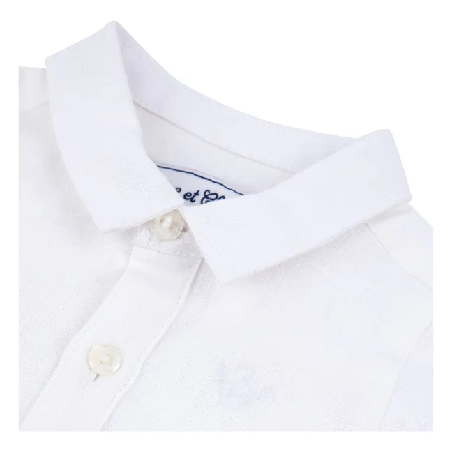 Linen Short Sleeve Shirt | White