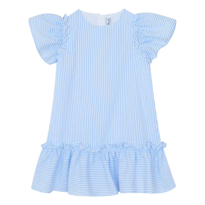 Robe Rayée Volants  | Bleu- Image produit n°0