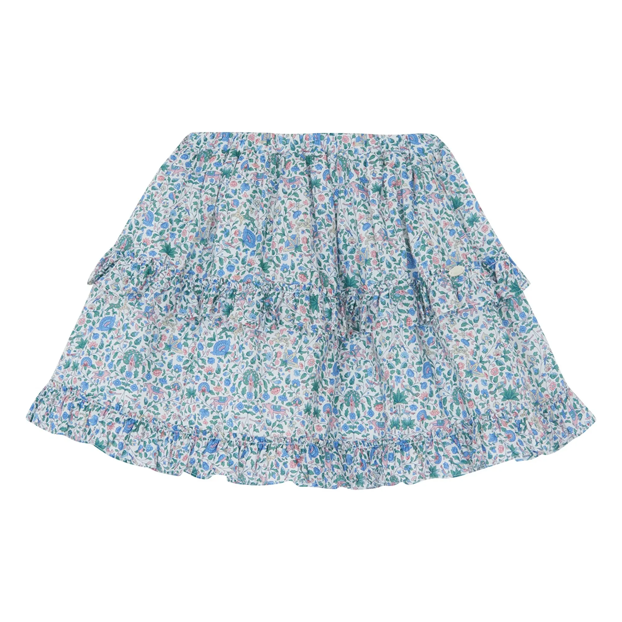 Tartine Et Chocolat Girls White Liberty Ruffle Skirt