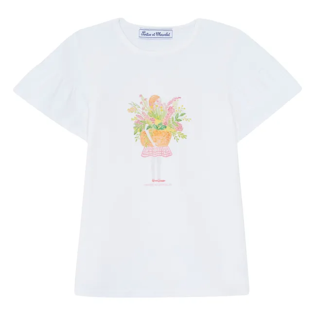 Camiseta Pearl Flower Bouquet | Blanco