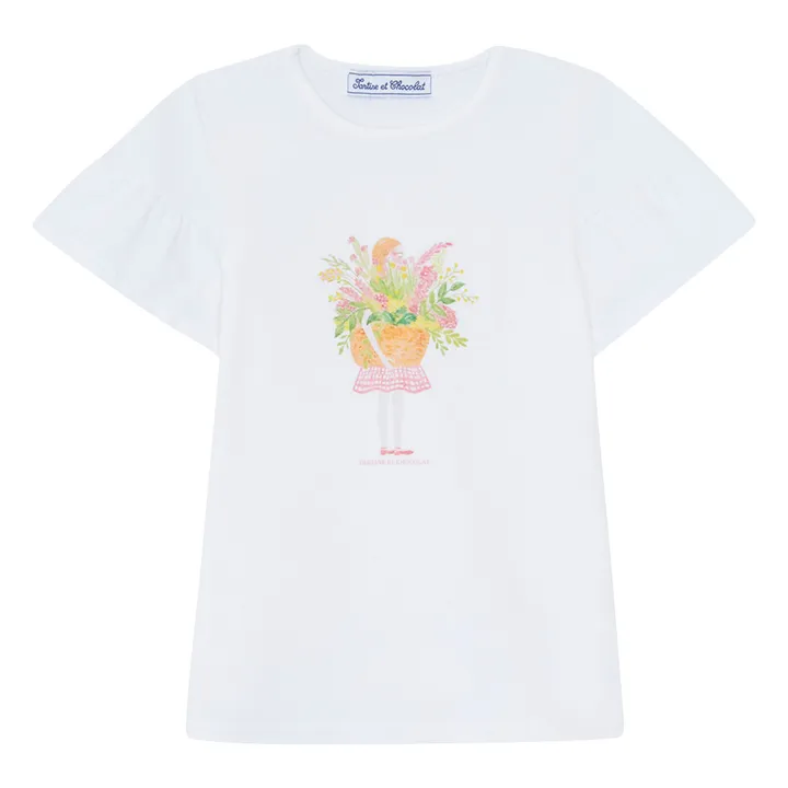 T-shirt Perles Bouquet de Fleurs | Blanc- Image produit n°2