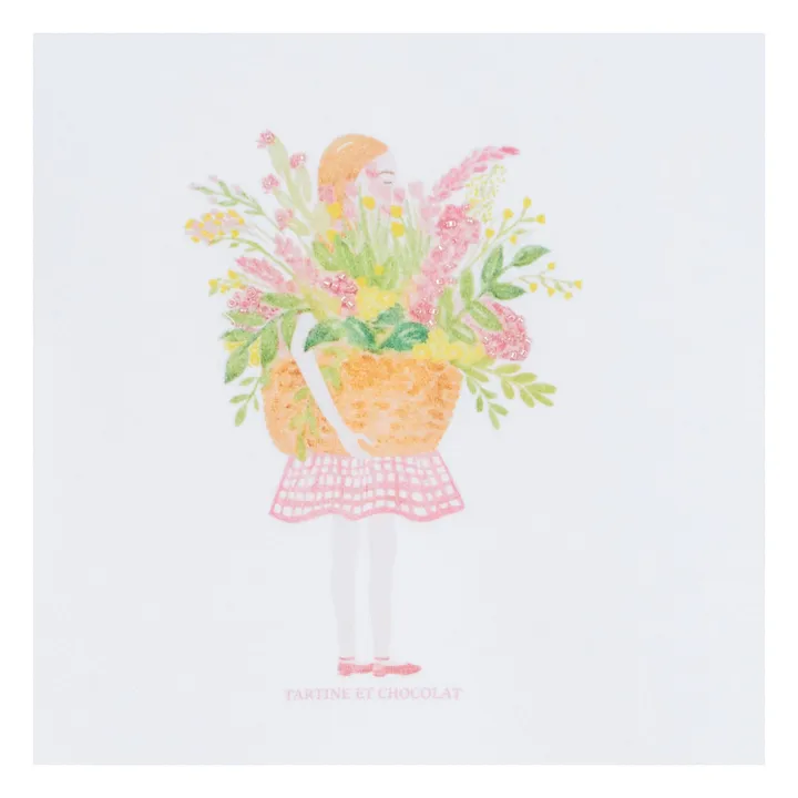 T-shirt Perles Bouquet de Fleurs | Blanc- Image produit n°3